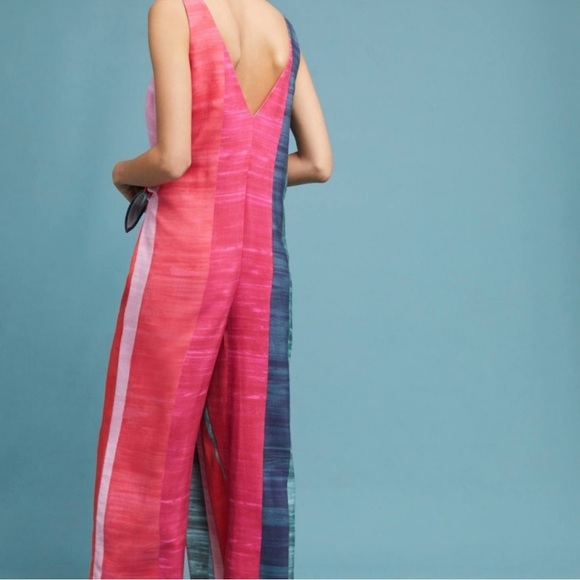 Mara Hoffman Meryl Wrap Striped Jumpsuit Size Medium Colorful Contemporary - Picture 4 of 11